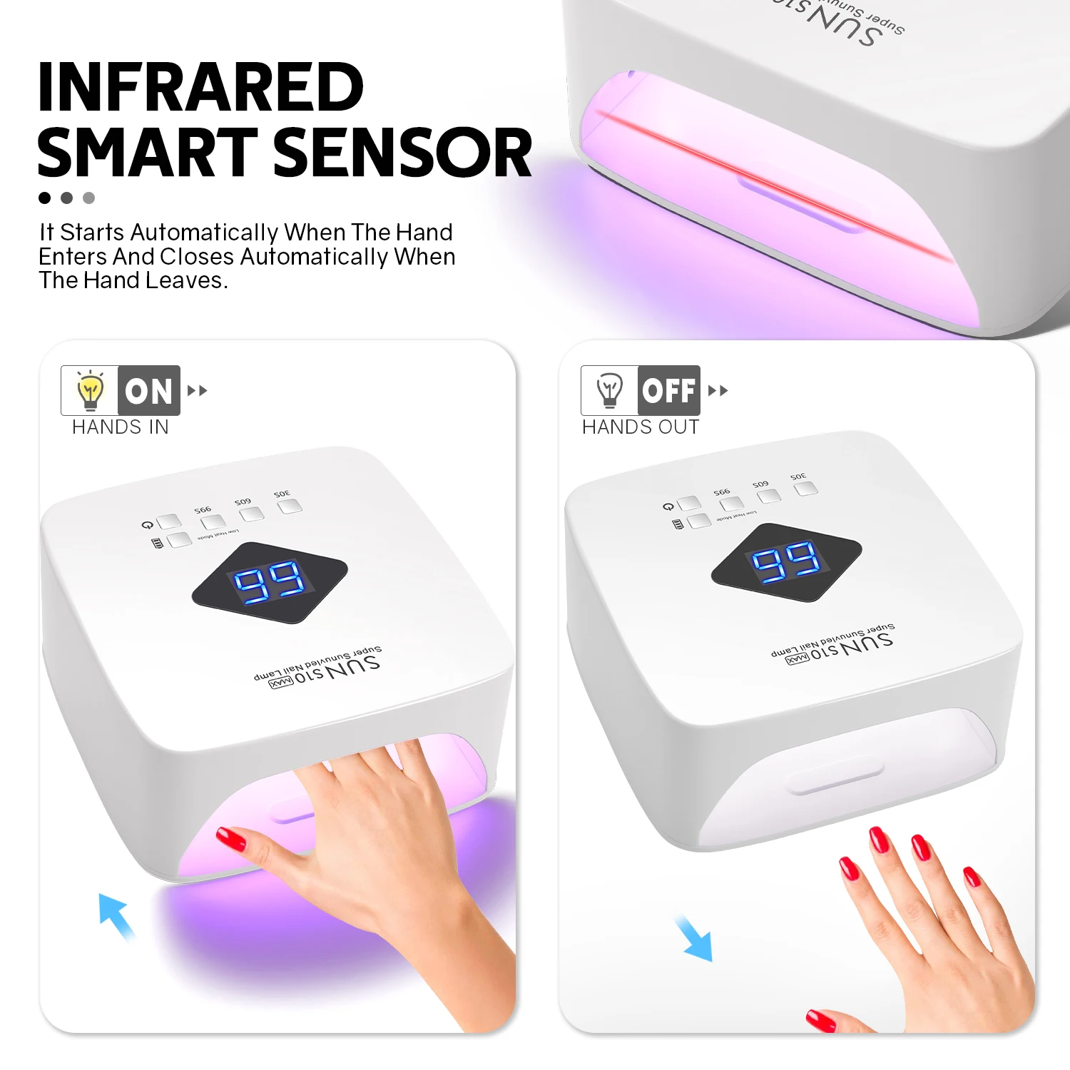 Rechargeable UV LED Nail Lamp with HD Display