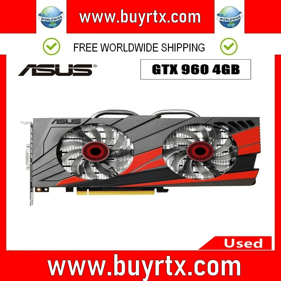 

2024 Used ASUS Graphic Card GTX 960 4GB 128Bit GDDR5 Video Cards GTX960 GPU