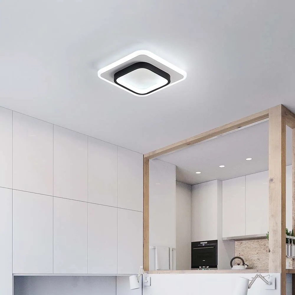 Modern Ceiling Lamp,LED Acrylic Ceiling Light White Square Shape Ceiling Lamp for Hallway Balcony,Cool White 6500K