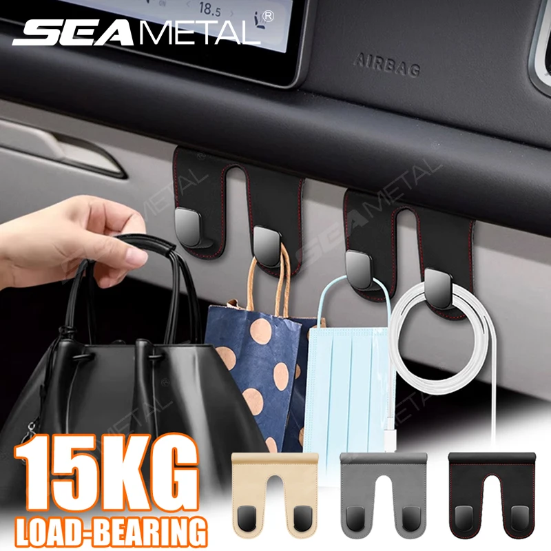 Universal Car Seat Hook with PU Leather and Alloy for Hanging Bags and Purse