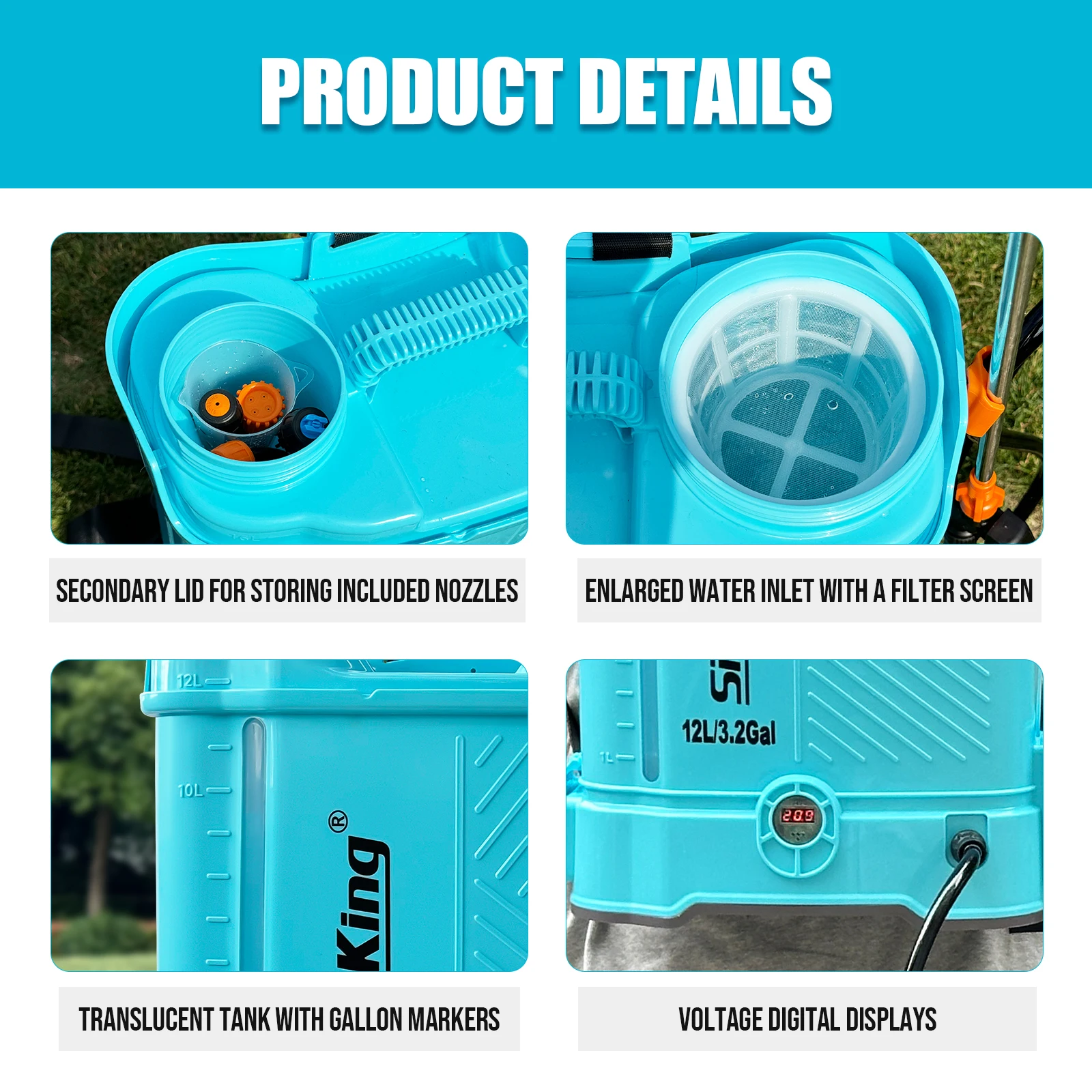Multi-functional Electric Agriculture Sprayer 12L Battery Garden Sprayer Battery Backpack