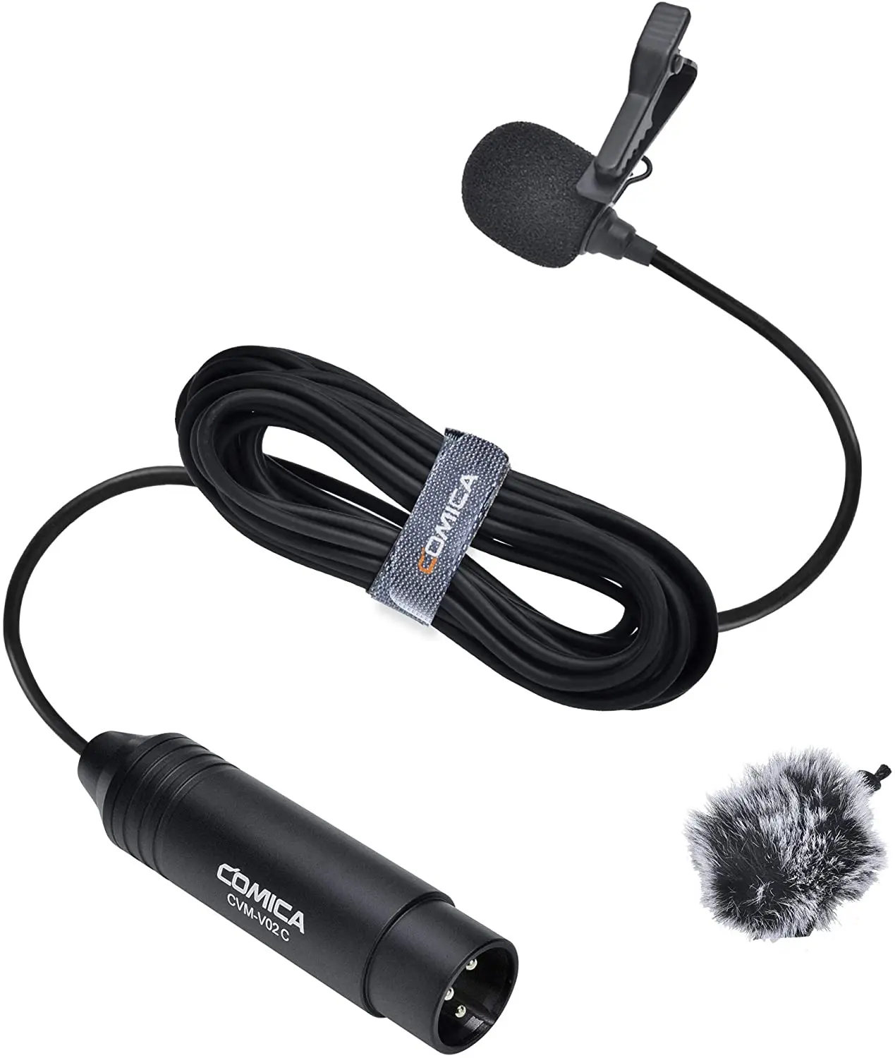 CVM-V02C 1.8Meters Lapel Microphone Lavalier Microphone XLR Cardioid Wired Mic F