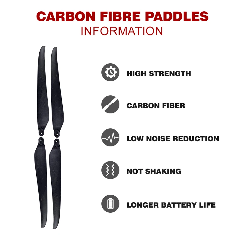 Hélices Drone Fibre Carbone Nylon CW CCW Compatibles Hobbywing X13