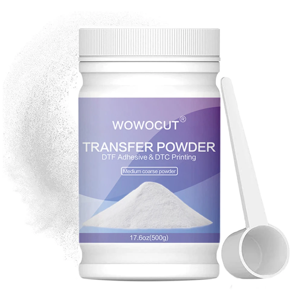 Wowosut Dtf Polvere Adesiva 500G Per Stampante A Sublimazione Hot Melt Poliamida Per Dtf Direct To Film Tshirt Printing Machine