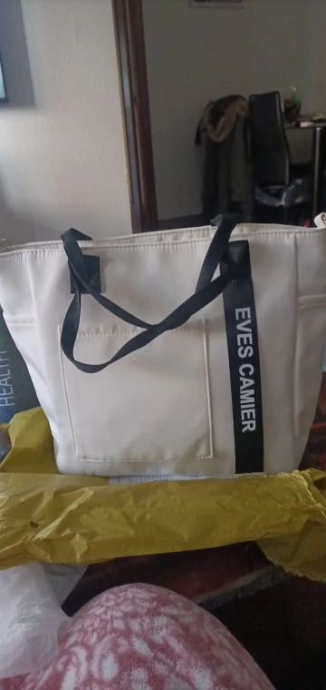 Bolso de mano informal de gran capacidad, bolso de lona impermeable de nailon, bolsos de mensajero simples de moda para colegiala, novedad de 2024 photo review