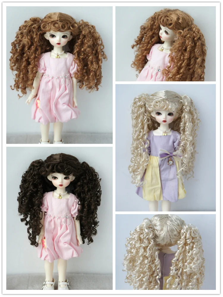 

JD741 All Sizes Curly BJD Wig Suit For YOSD MSD SD Wholesale 1/6 1/4 1/3 Synthetic Mohair Doll Hair Cheap Accessories