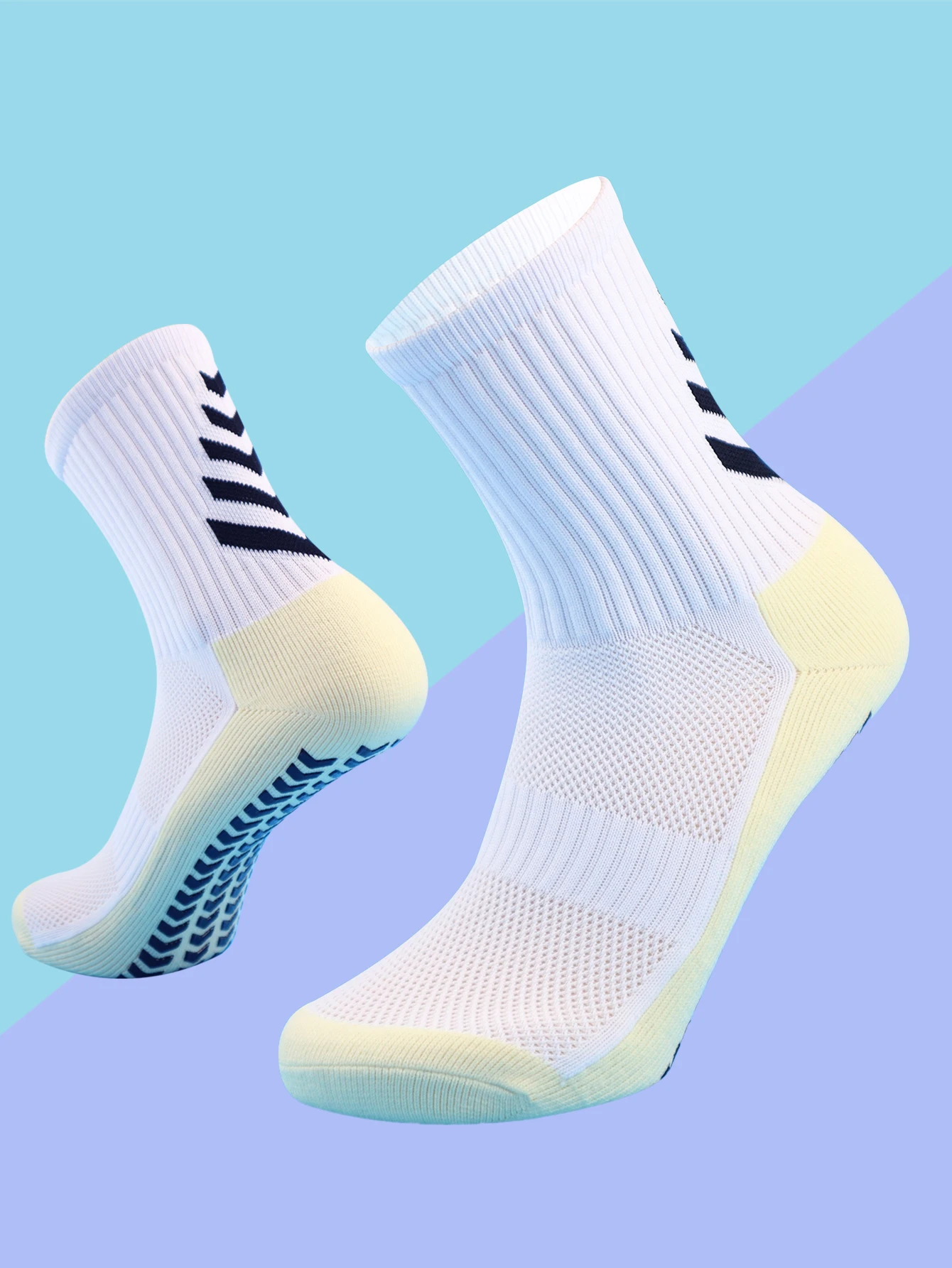 Football Socks 1 Pair Men's Grip Non Slip Athletic Cushion Pads for Football/Basketball/Hockey