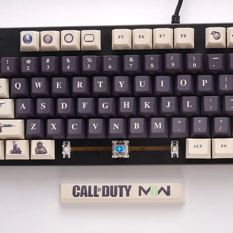 Chamada-de-dever Keycaps Ghost Cod Jogo de Tiro Pbt Keycap Guerra Moderna mw ps para mx Switch Cereja Teclado Mecânico - Imagem 4
