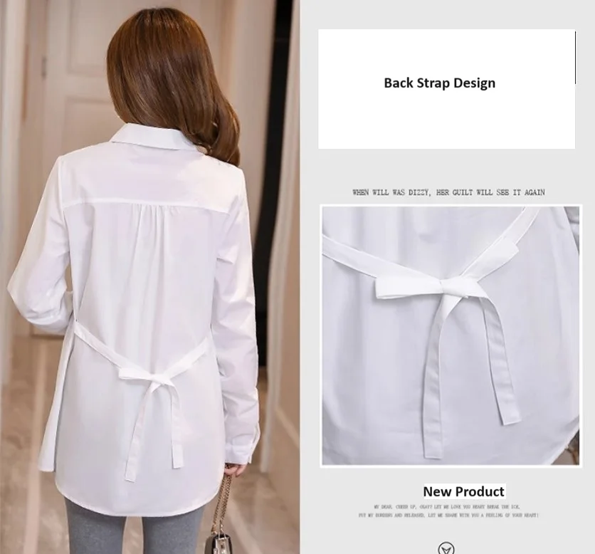 Maternity Clothes Long Sleeve Blouse Shirt Spring Autumn Pregnant Women Office Blouses Pullover Tops Premama Pregnancy Clothing 5