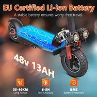 SUNNIGOO N3MAX Scooter électrique pour adultes 800W moteur 48V13Ah batterie, double frein hydraulique, E Scooter croisière automatique, pneu 10" 4