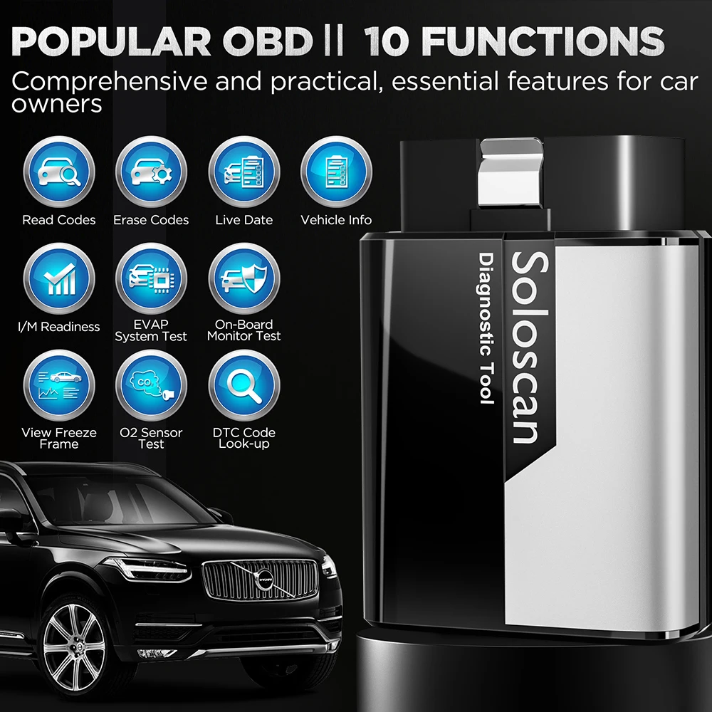 KINGBOLEN Soloscan Bluetooth OBD2 Diagnostic Tool