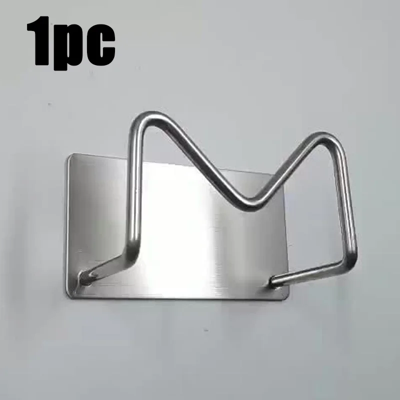 Wall Mounted Sink Sponge Rack Silver, 304 Stainless Steel Kitchen & Bathroom Storage Organizer