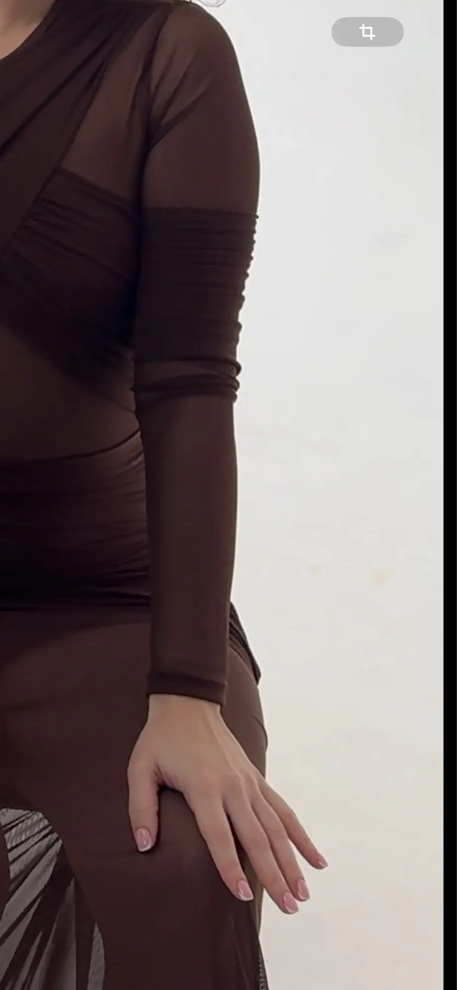 Sophisticated Long Sleeve Bodycon Dress with Mesh Patchwork photo review