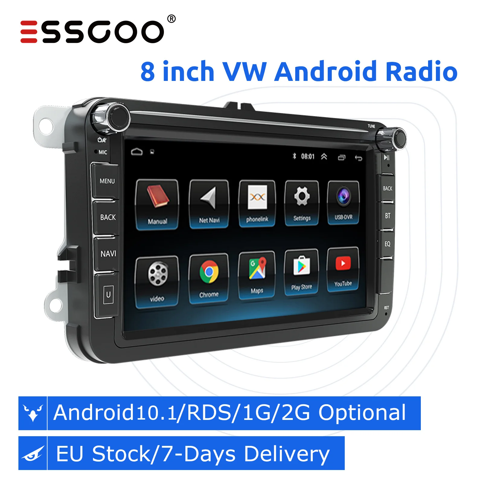 Essgoo 2 Din Autoradio Android Gps Navigation 8 Inch Multimedia Player Car Radio Stereo For