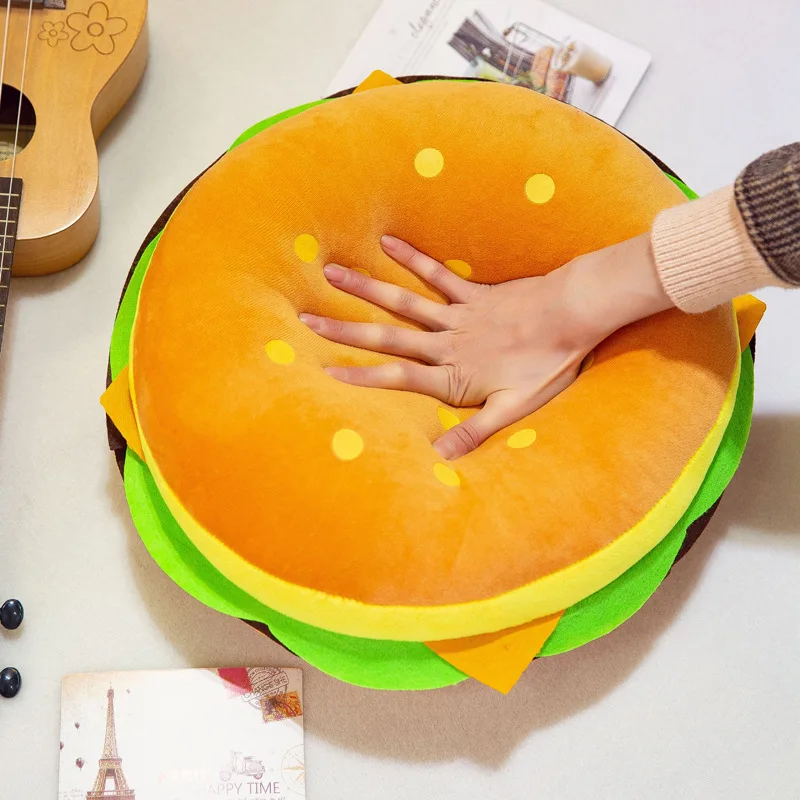 Simulation Hamburger Fries Children Girl Doll Hamburger Fries Plush Toy Pizza Snack Pillow Sofa Ornaments Toy 2
