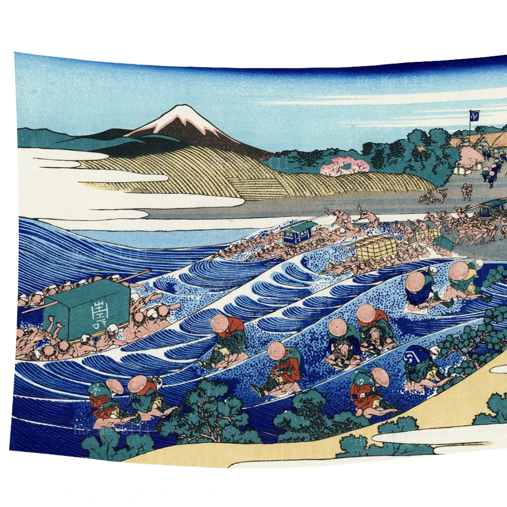 Фото Проход Inume в провинции Кай, Tokaido, пляж Золотой долины шишири в Сагами укиё, гобелен от Ho Me Lili для декора гостиной №1