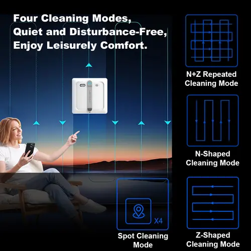 2026 Robot Window Vacuum Cleaner Liectroux S9,2 roller brusher,6-way water spray,10000PA Suction,Home Wall Glass Cleaning Robot - Image 4