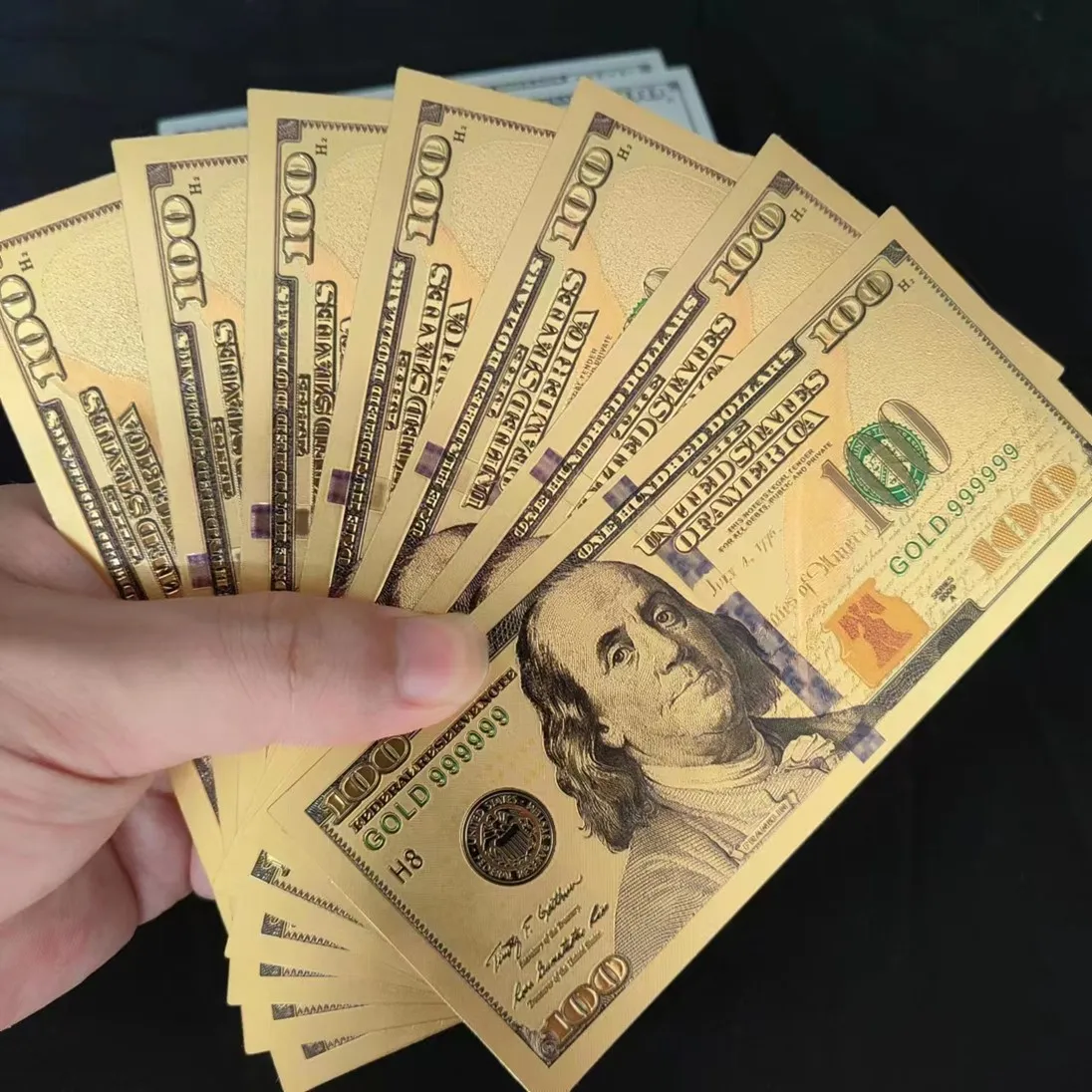 Gold Plated Banknote Commemorative Banknotes US 24k Gold Foil 100 Dollars Golden USD Paper Money for Collection