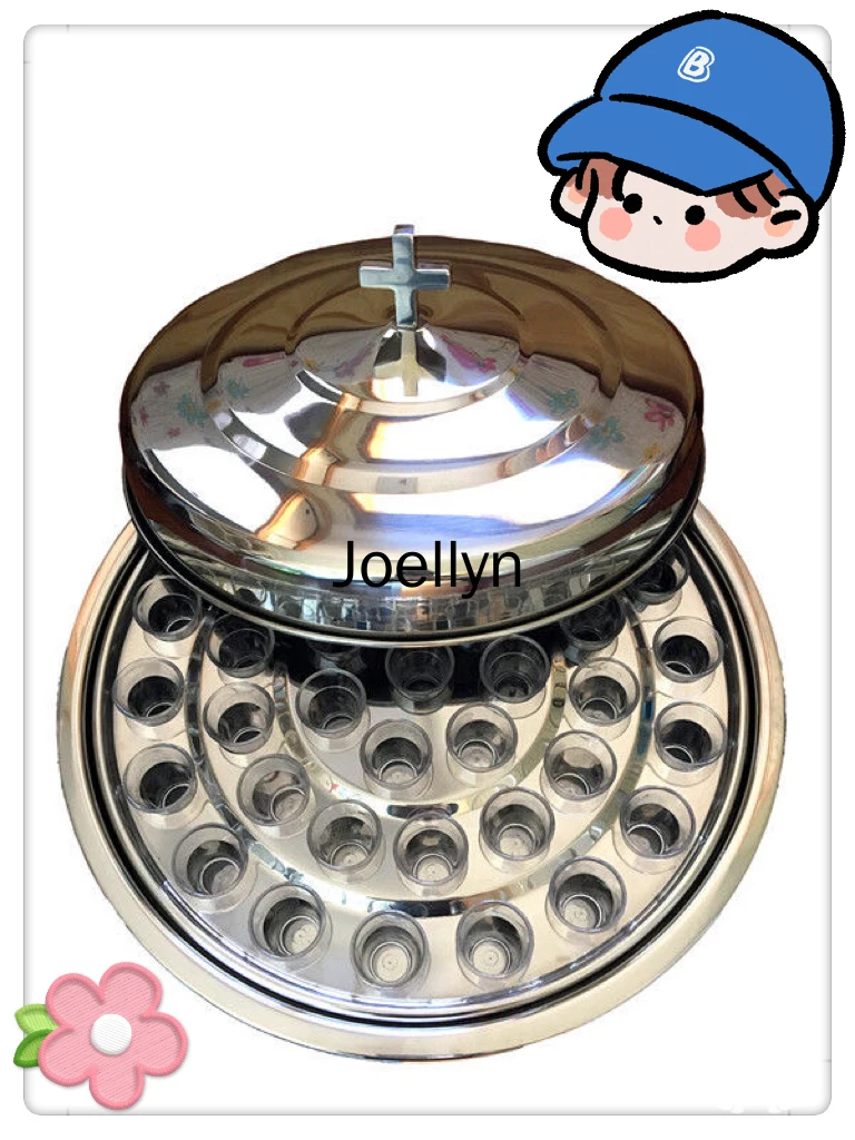 Communion Tray Set with Plastic Cups Church Gift Art and Design Products