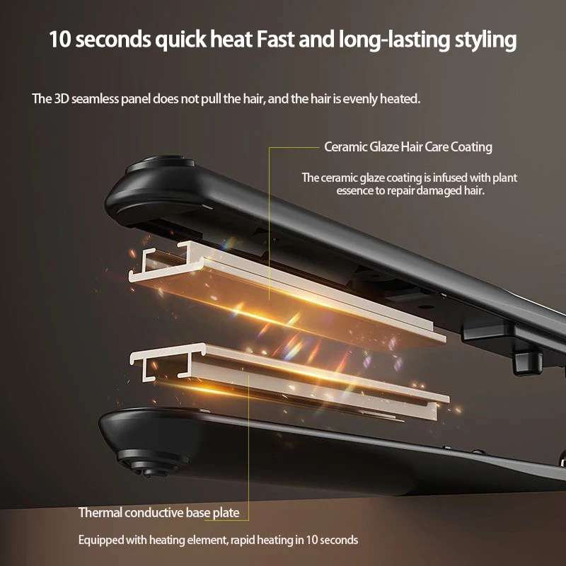 10 Seconds Fast Heating Hair Straightener Curler 2 in 1 For Xiaomi Professional Hairdressing Tools Hot Comb Hair Iron Brush 5