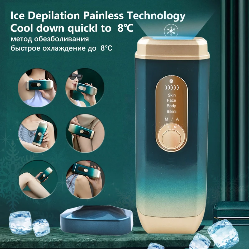 

IPL Hair Removal Ice Cooling Laser Epilator Women Depilatory Permanent Painless Hair Remover Depiladora Professional Depilation