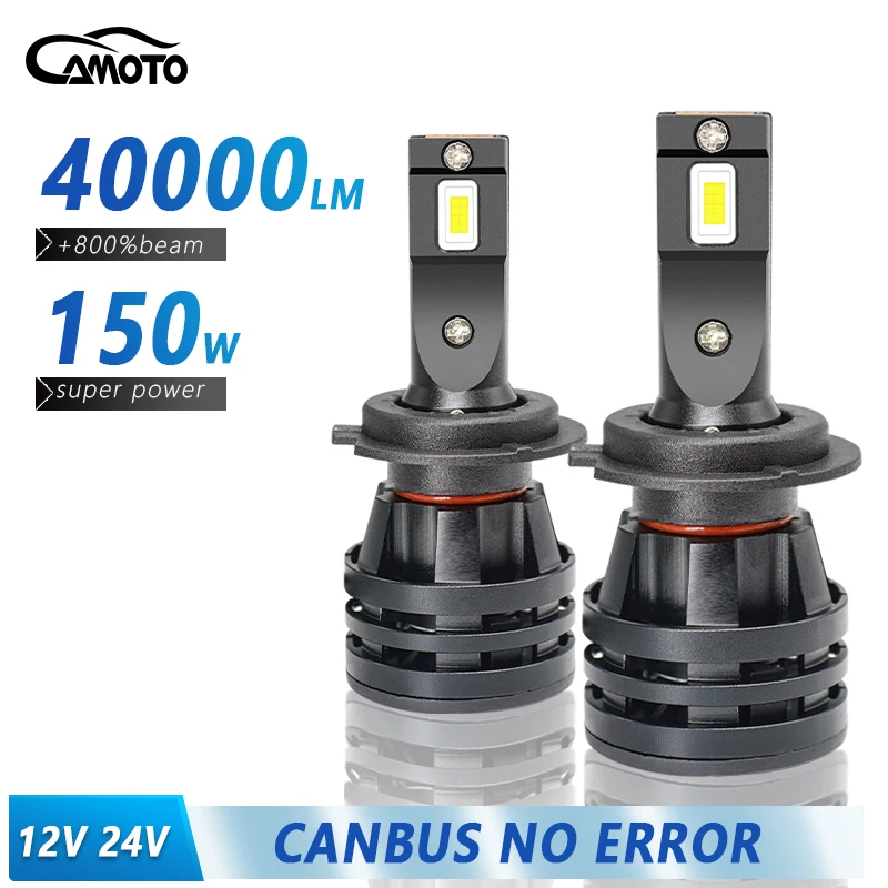 

CAMOTO Mini Size H4 H7 LED Car Headlight Bulb 40000LM 6500K H1 H3 H11 H13 9012 9005 HB3 9006 HB4 9007 Running Auto Fog Head Lamp