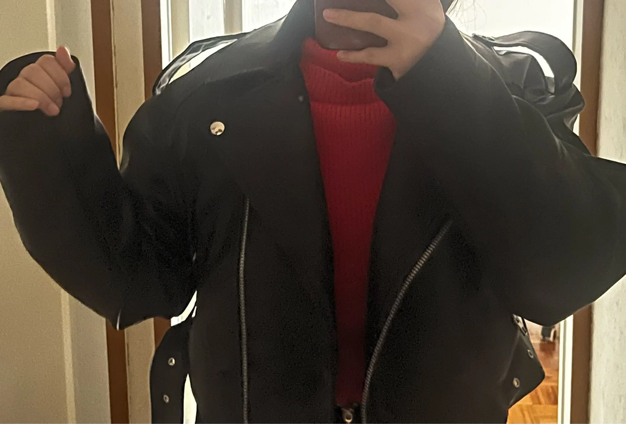 Ailegogo Faux Leather Short Jacket photo review