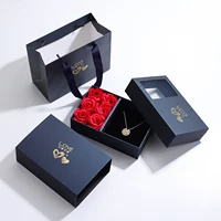 Coffret Cadeau Rose, Collier Trèfle à Quatre Feuilles, Collier Cœur, Collier Trèfle à Quatre Feuilles Mignon, Colliers Délicats en Or, Cadeaux pour Mère 6