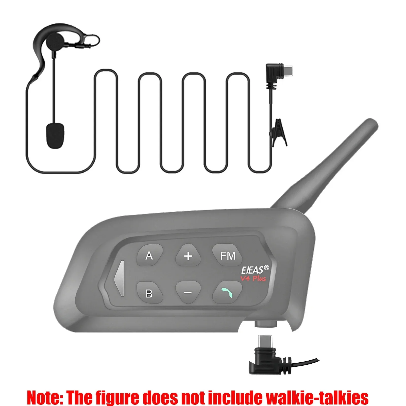 EJEAS V4C Plus Football Referee Earhook Headphone Type-C Headset Microphone Mic For Vnetphone V4C Soccer Coach Judger Interphone