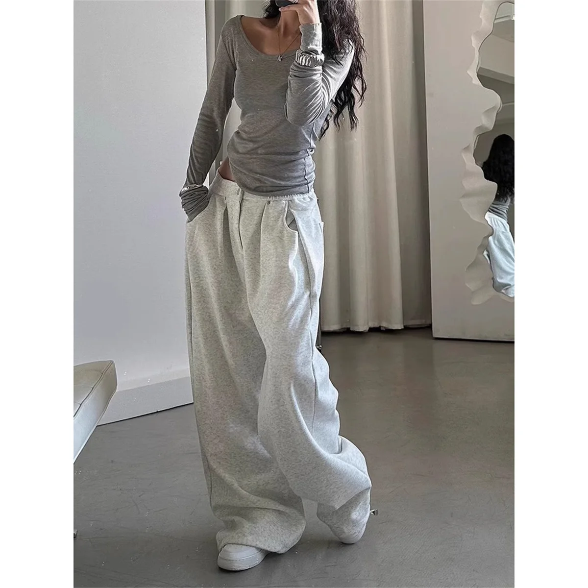 Women's Y2K Vintage Wide Leg Sweatpants - Harajuku Streetwear Baggy Joggers