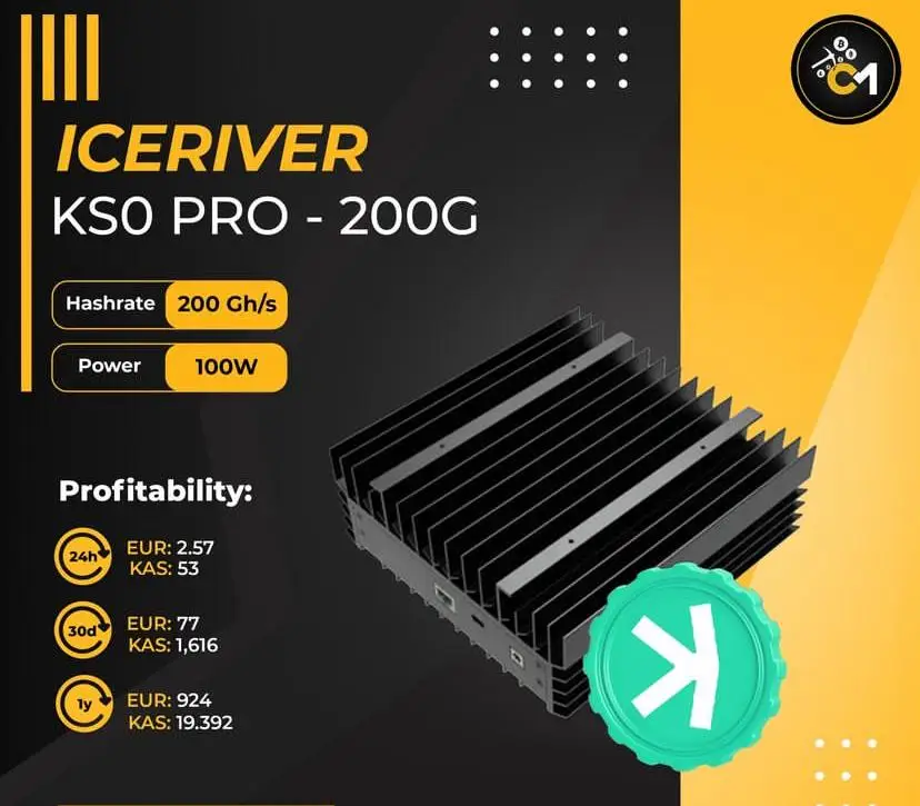 

IceRiver KAS KS0 Pro Asic Kaspa Miner 200Gh/S с блоком питания