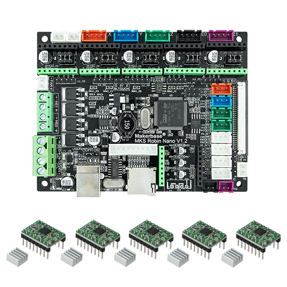 Printer Control Board Mks Robin Nano V1.2 Suporte a Placa Mãe 32bit Marlin2.0 Tft 3.5 Touch Screen Makerbase3d - Imagem 5