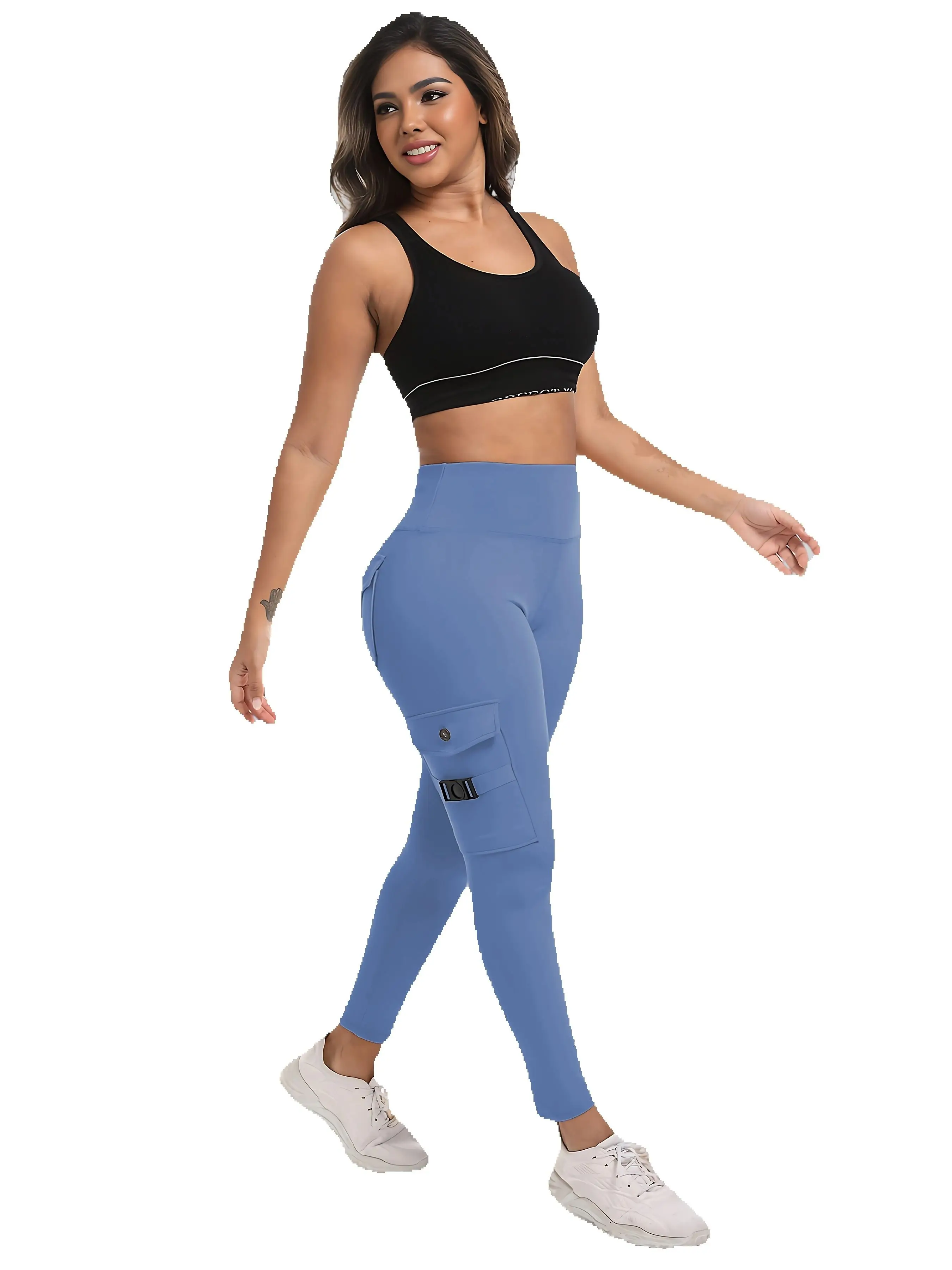 Fitness Women Yoga Leggings Pockets High Waist 4-Way Stretch Tummy Control Gym Clothing Woman Summer Sports Running Pilates