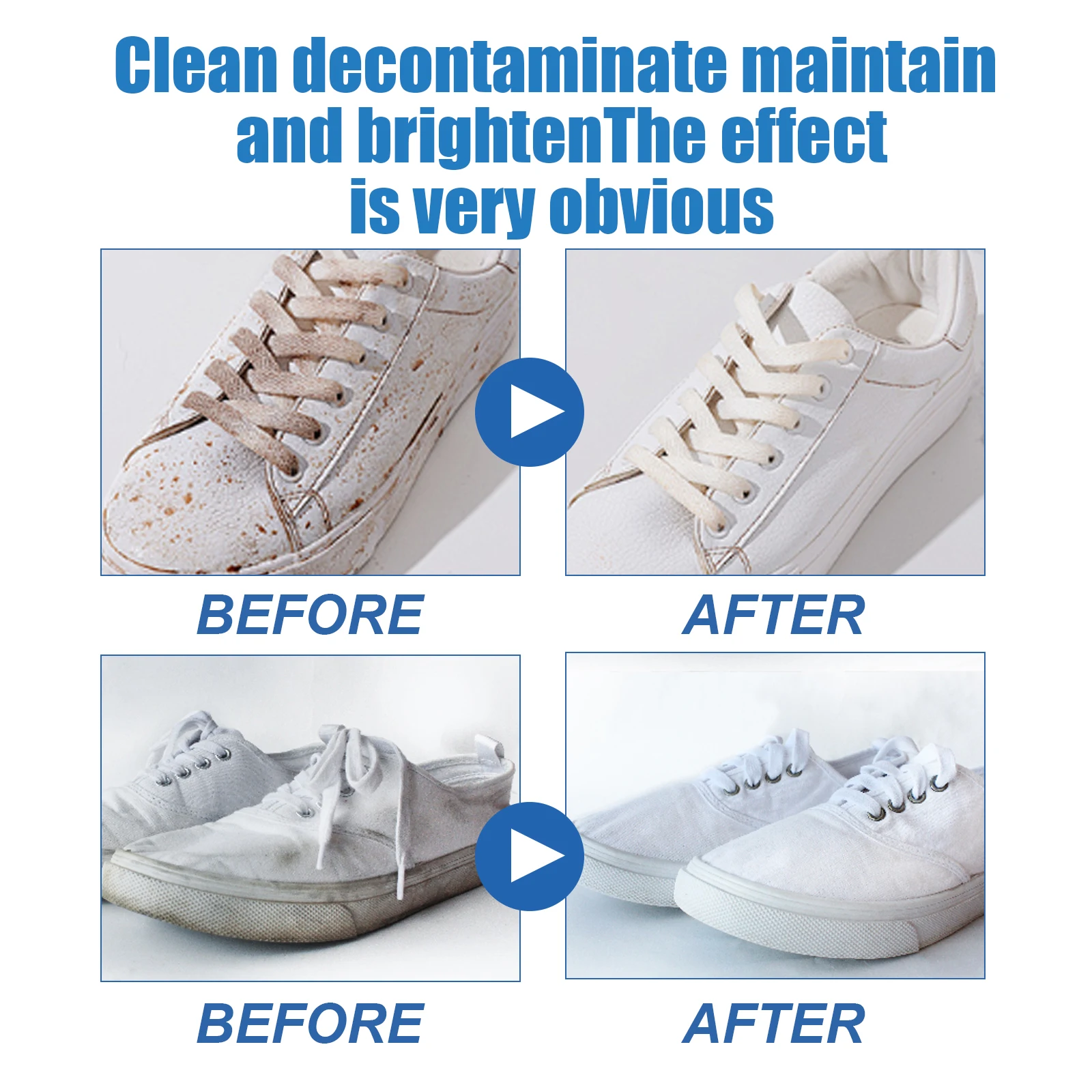 Jue-Fish White Shoes Brightening White Cleaning Multi-functional Cleaner No-wash Sports Canvas Shoes Cleaning and Stain Remover