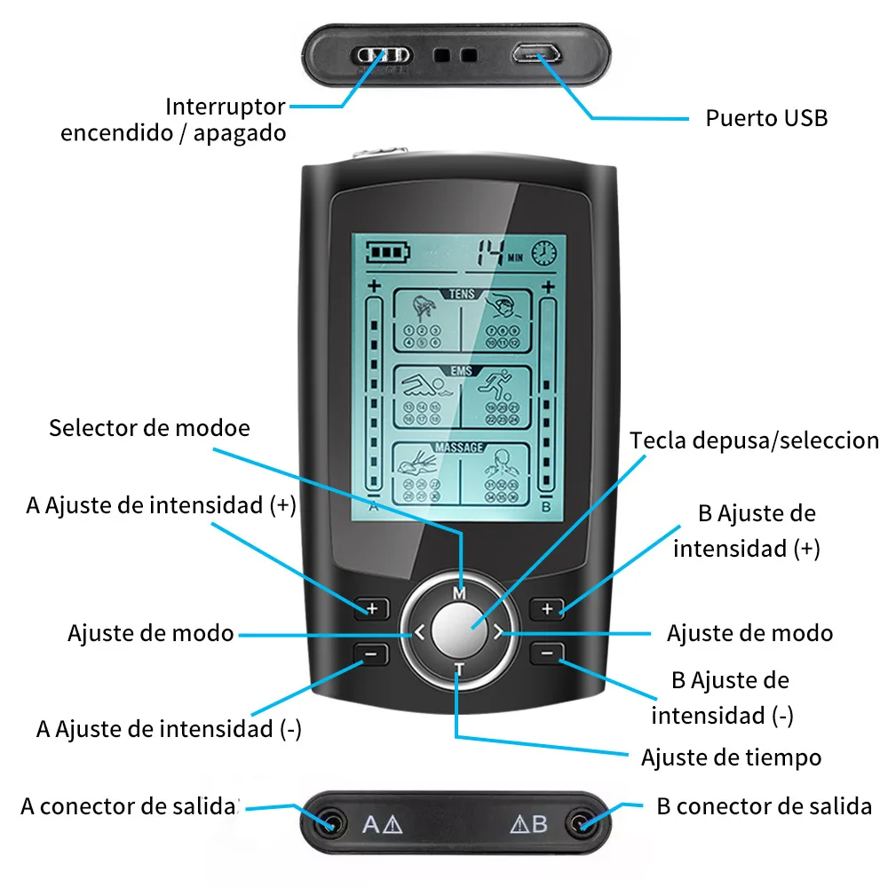 Tens Muscle Stimulator 36Mode Electric EMS Three Channel Acupuncture Body Care Massage Digital Therapy Machine Electrostimulator