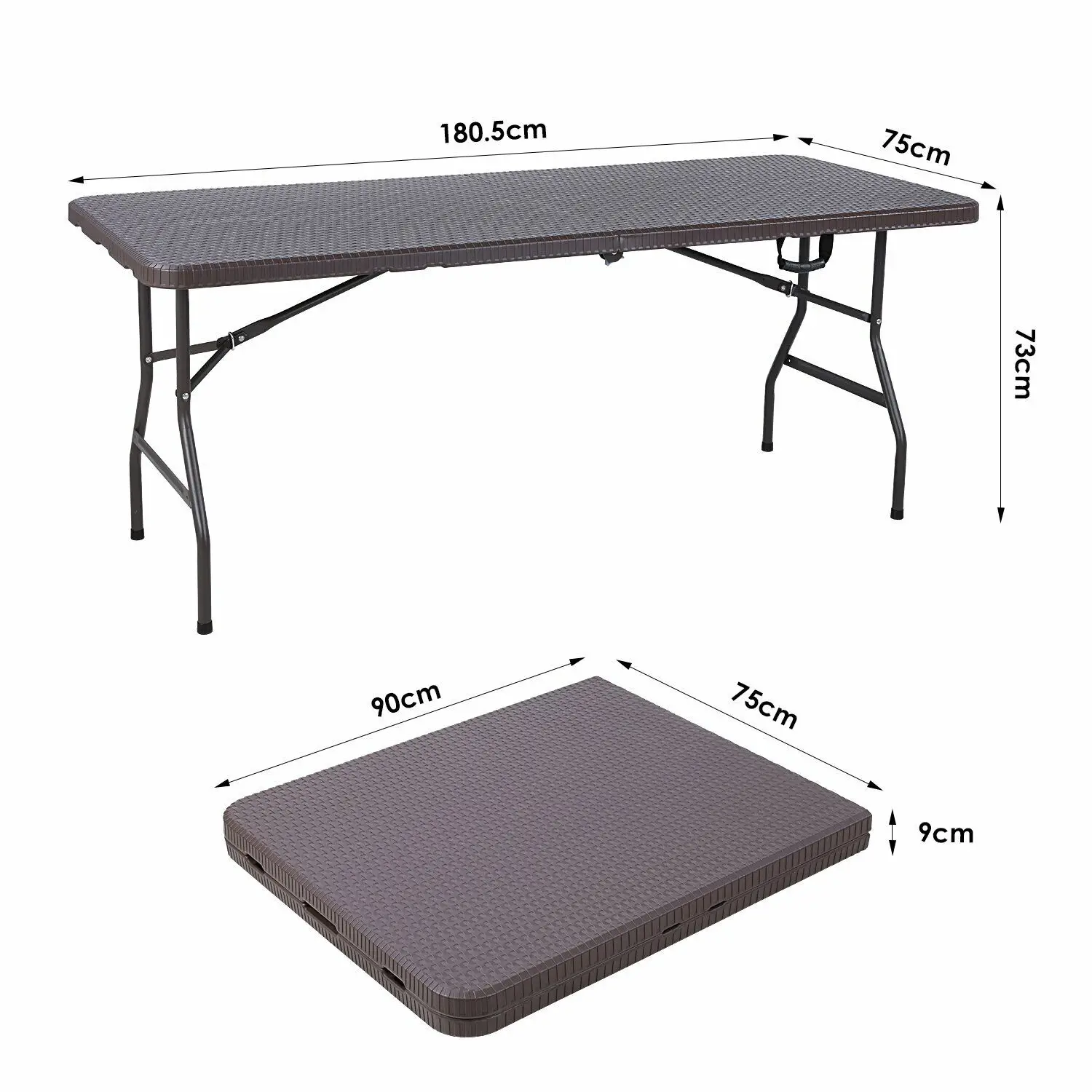 Mesa plegable para exteriores de 4 pies, altura ajustable, mesas de comedor  de plástico para fiestas, mesa plegable con asa de transporte para