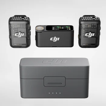 DJI Mic 2, Wireless Microphone System/Recorde for Camera & Smartphone (2.4 GHz), 2 TX + 1 RX + Charging Case, Intelligent Noise