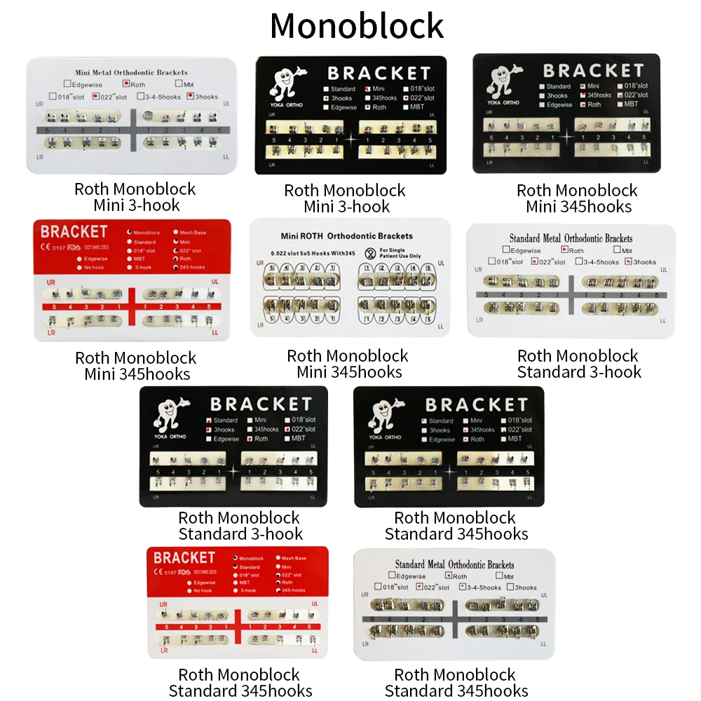 20 Packs De Brackets Dentaires Mini Roth 022 Avec Crochets 345 - Marque AZDENT, En Métal, Pour Orthodontie