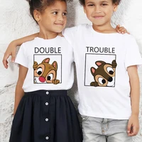 Chip and Dale Disney Kids Tshirts Cartoon Double and Trouble Print Summer Twins Tops Tees Funny Boys Girls Best Friends Shirts 1