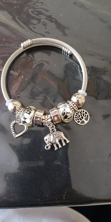Silver Charm Bracelet | Elephant & Life Tree Design photo review