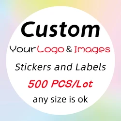 Customized 500PCS Personalizable Stickers with Custom Logo (7CM-Round-500PCS)
