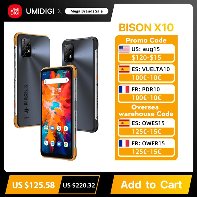 In Stock UMIDIGI BISON X10 / X10 PRO Android Rugged Smartphone IP68 IP69K 64GB/128GB NFC 20MP Triple Camera 6150mAh Cellphone 1