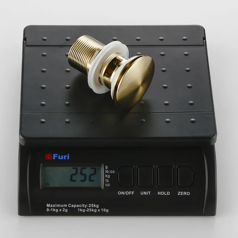 Bathroom Sink Drain Wash Basin Drainer Waste Pipe Sink Plug Pop-Up Button Luxury Brush Gold Brass Material Matt Black Rose