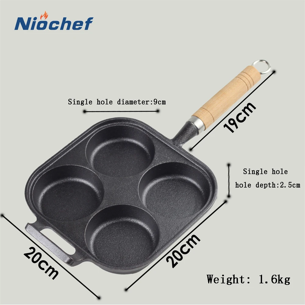 14/16/20cm Cast Iron Frying Pan Non-stick Skillet Kitchen Frying Pot  Breakfast Pan Egg Pancake Pot Induction Cooking Cookware - Pans - AliExpress