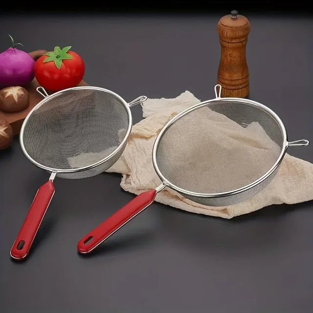 1pc/3pc Fine Mesh Strainer, Flour Sifter, Stainless Steel Sieve, Kitchen Gadgets, Home Kitchen Items 2