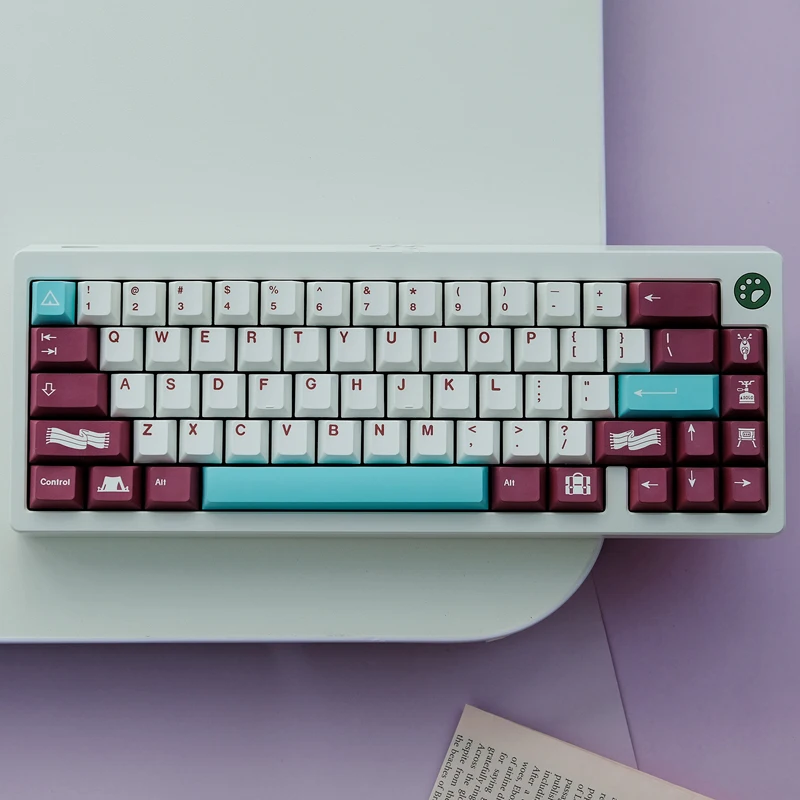 Chaves Gmk Yuru Keycaps Cereja Perfil Pbt Tintura Sublimação Teclado Mecânico para mx Switch com 1.75u 2u Shift 150
