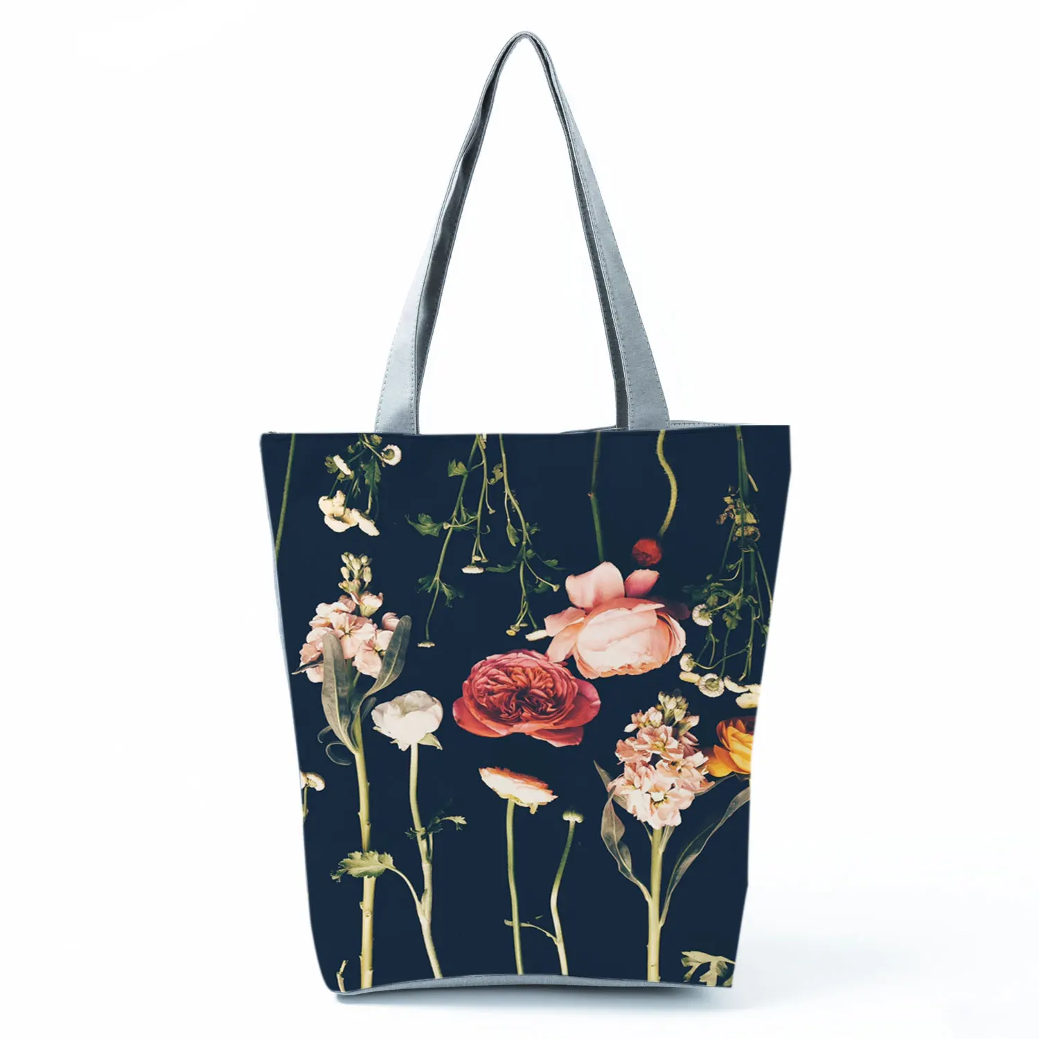 Hot Sale Floral Print women's Shoulder Bag High Capacity Ladies Shopping Bag Eco Reusable Travel Handbag School Student Book Bag