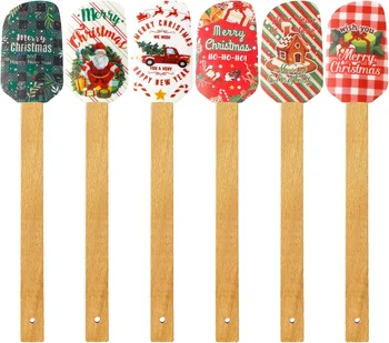 Christmas Silicone Spatula with Wooden Handle 1