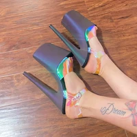 WUXIN H&P Women's Stripper Exotic Heel Sandal Platform Stiletto Pole Dance Shoes 8 In - Image 4
