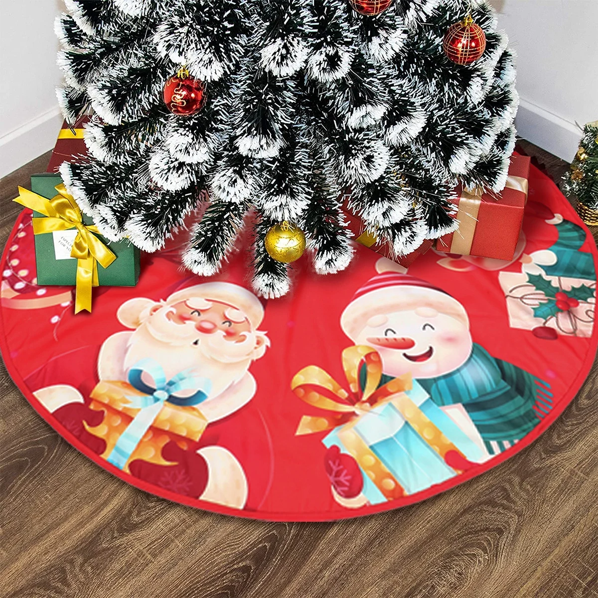 90cm Christmas Tree Skirt Xmas Tree Carpet Merry Christmas Decorations For Home 2023 Christmas Tree Ornament Navidad New Year